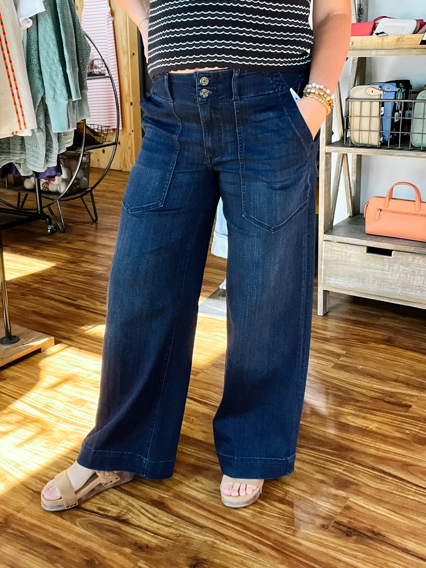 Patch Pocket Wide Leg Jean Summit Lake