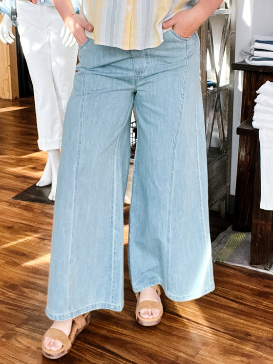 Light Wash Denim Wide Leg Jean