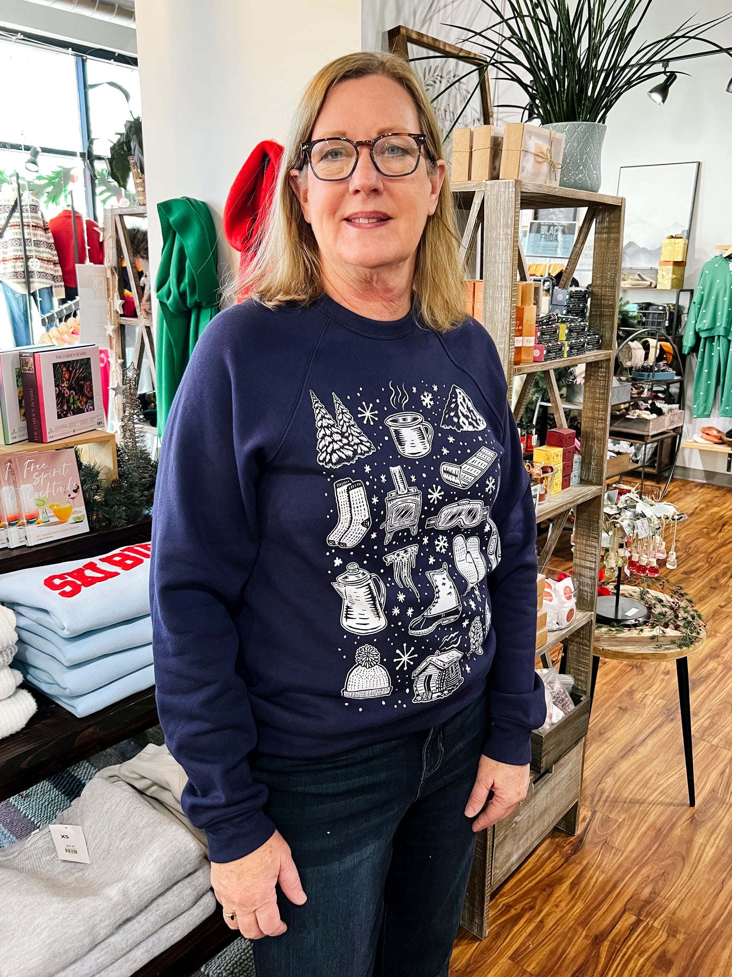 Navy Winter Time Sweatshirt