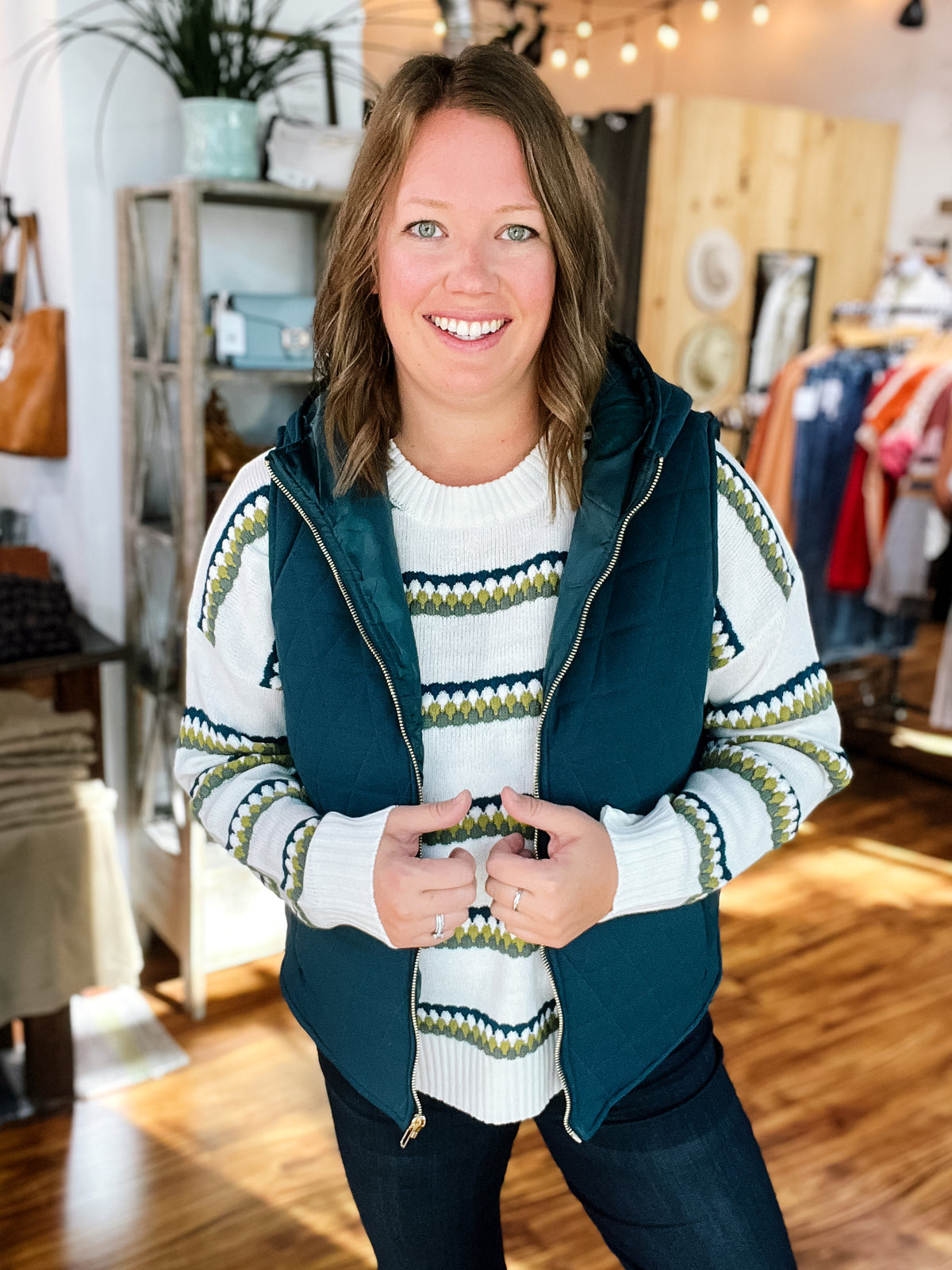 Dark Teal Hooded Vest