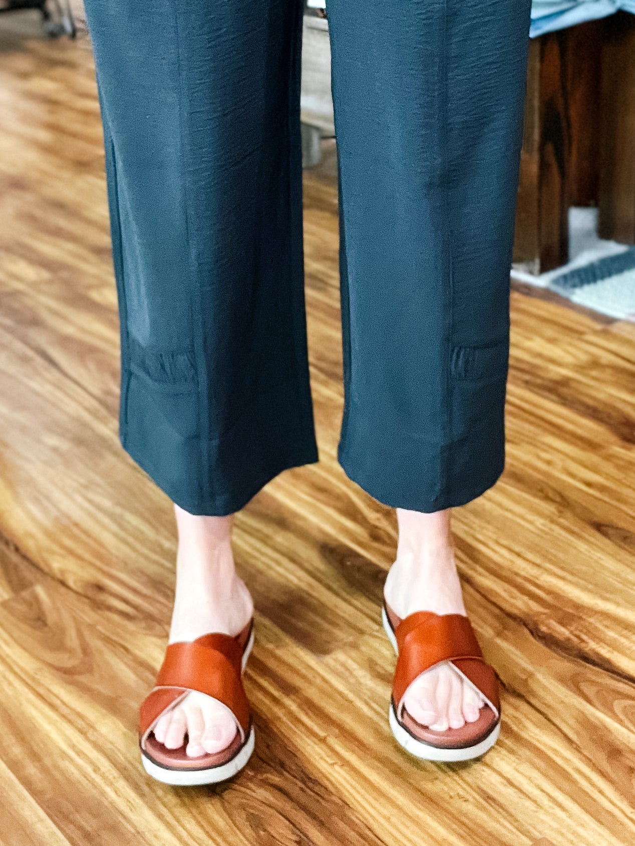 Black Shirred Pant