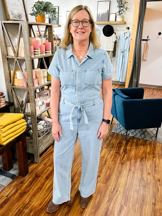 Light Wash Denim Jumpsuit