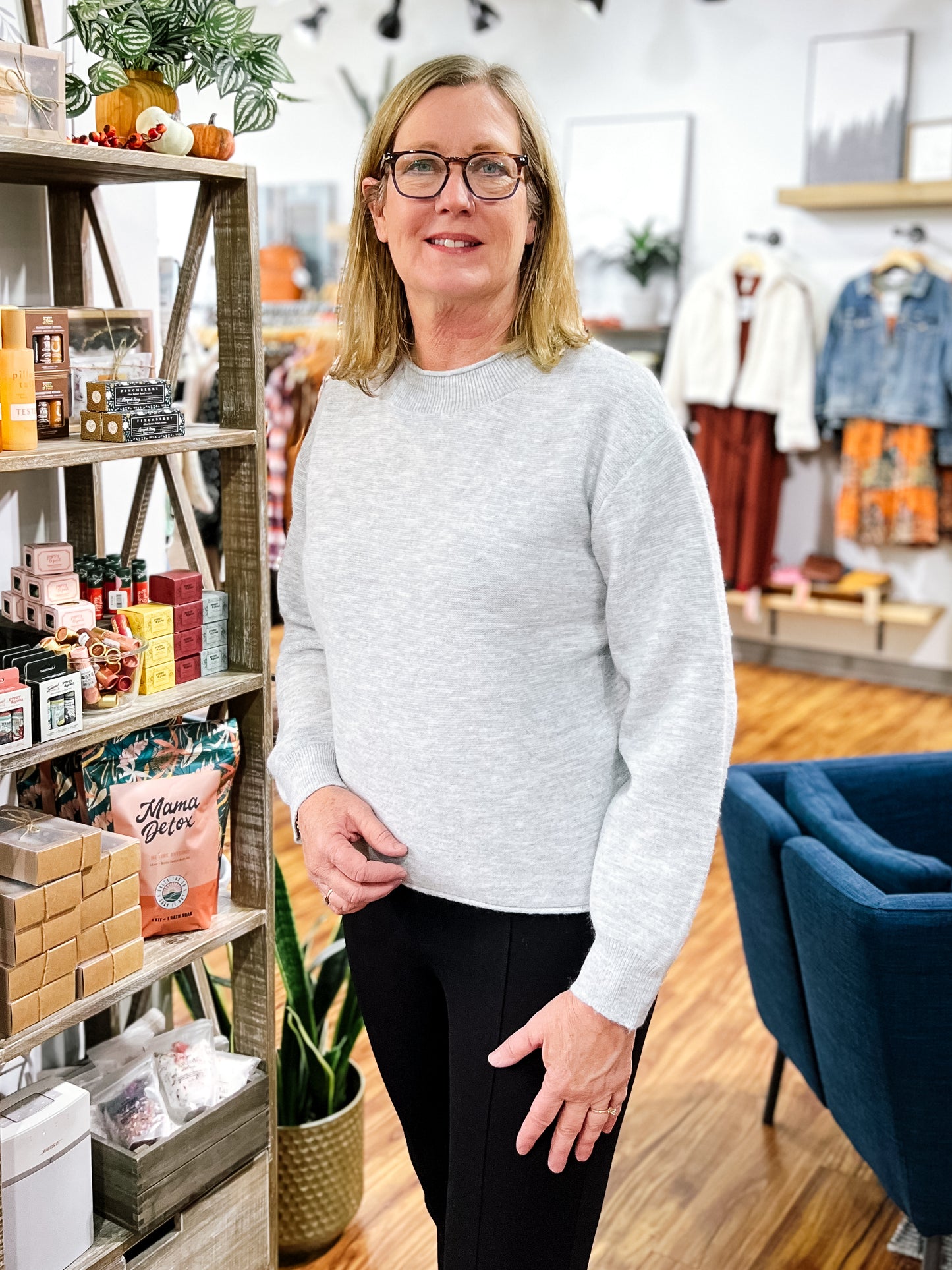 Heather Gray Mock Turtle Neck Sweater
