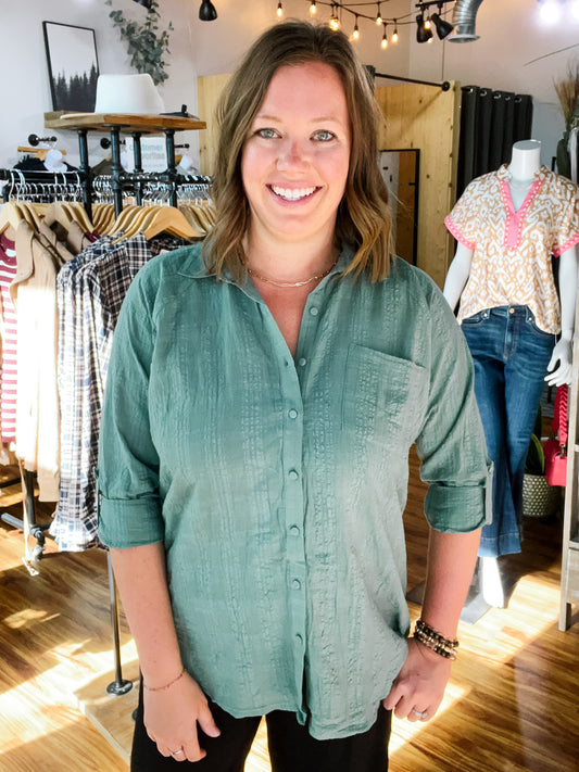 Dusty Olive Long Sleeve Top
