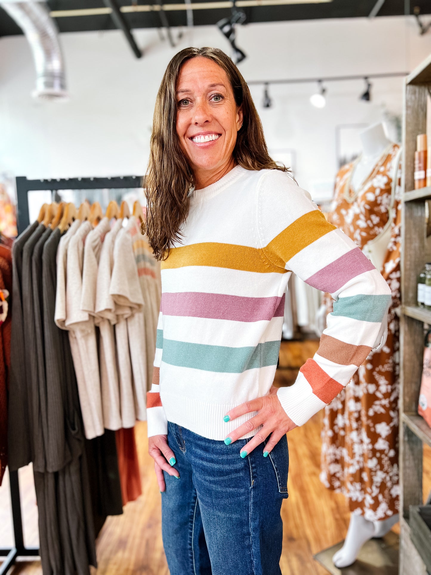 Mustard Multi Stripe Sweater