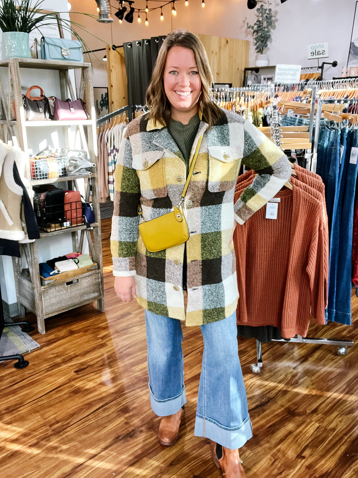 Yellow Plaid Coat