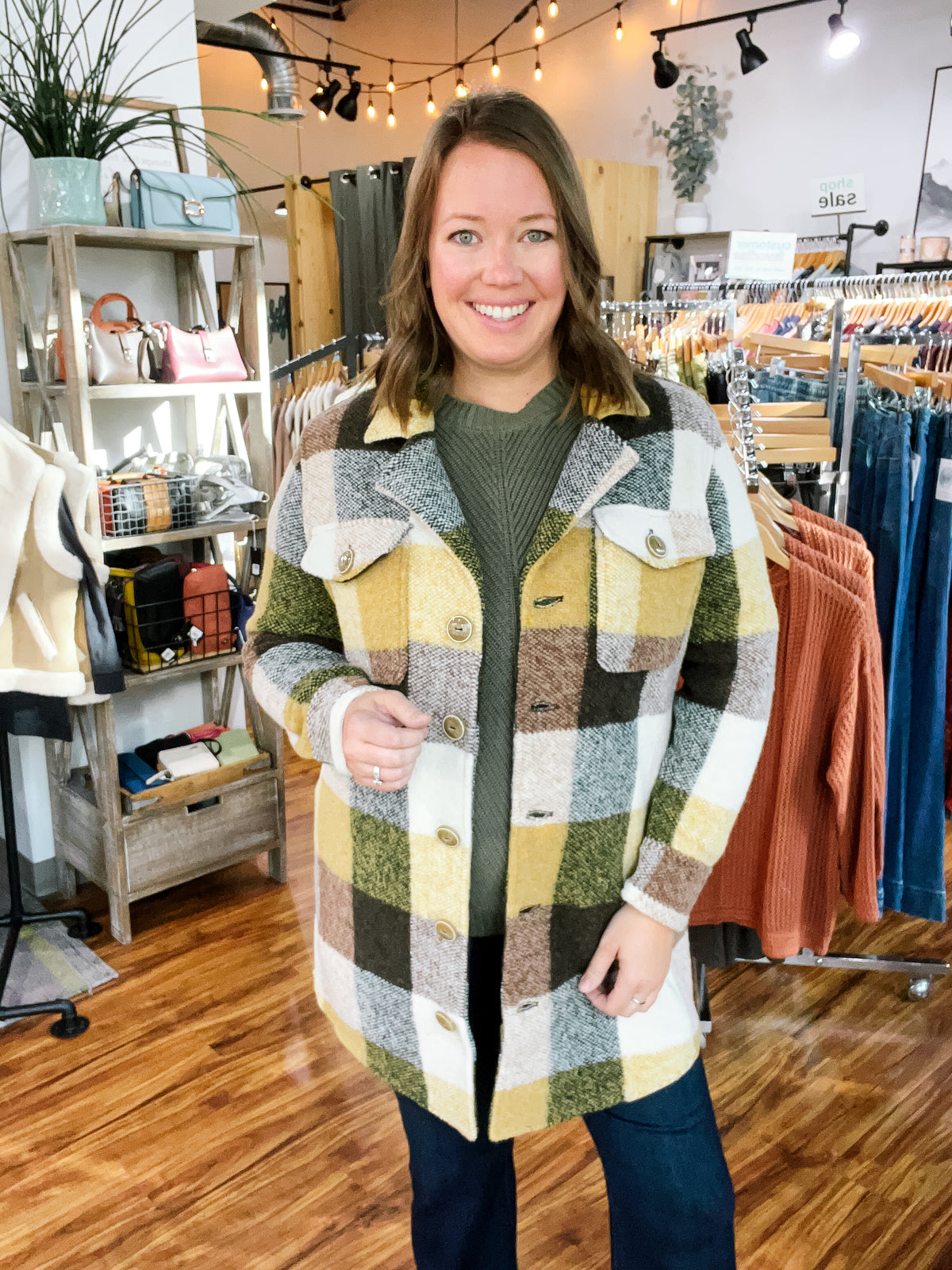 Yellow Plaid Coat