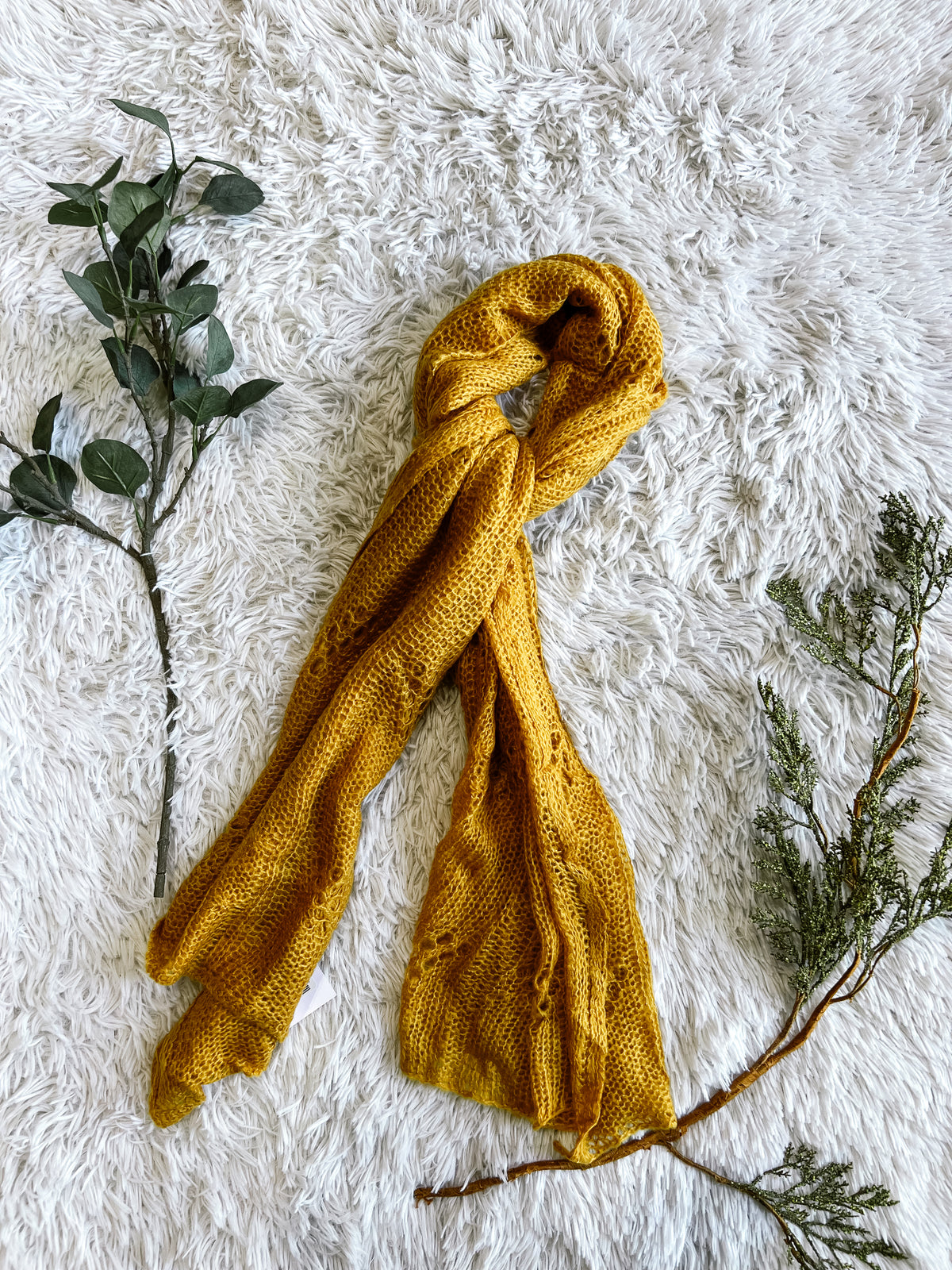 Mohair Hand Knit Scarf