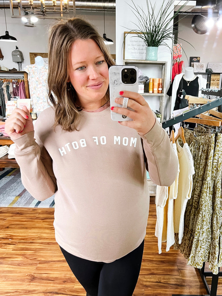 Tan Mom of Both Crewneck Sweatshirt