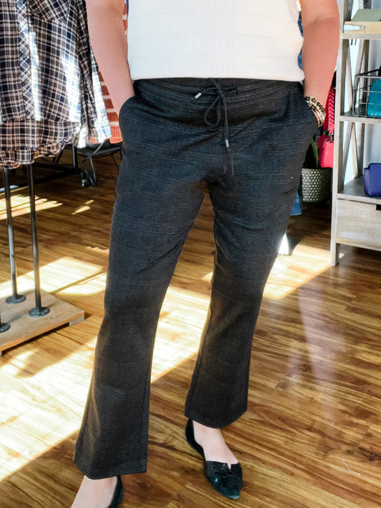 Brown Plaid Ankle Pull on Pant