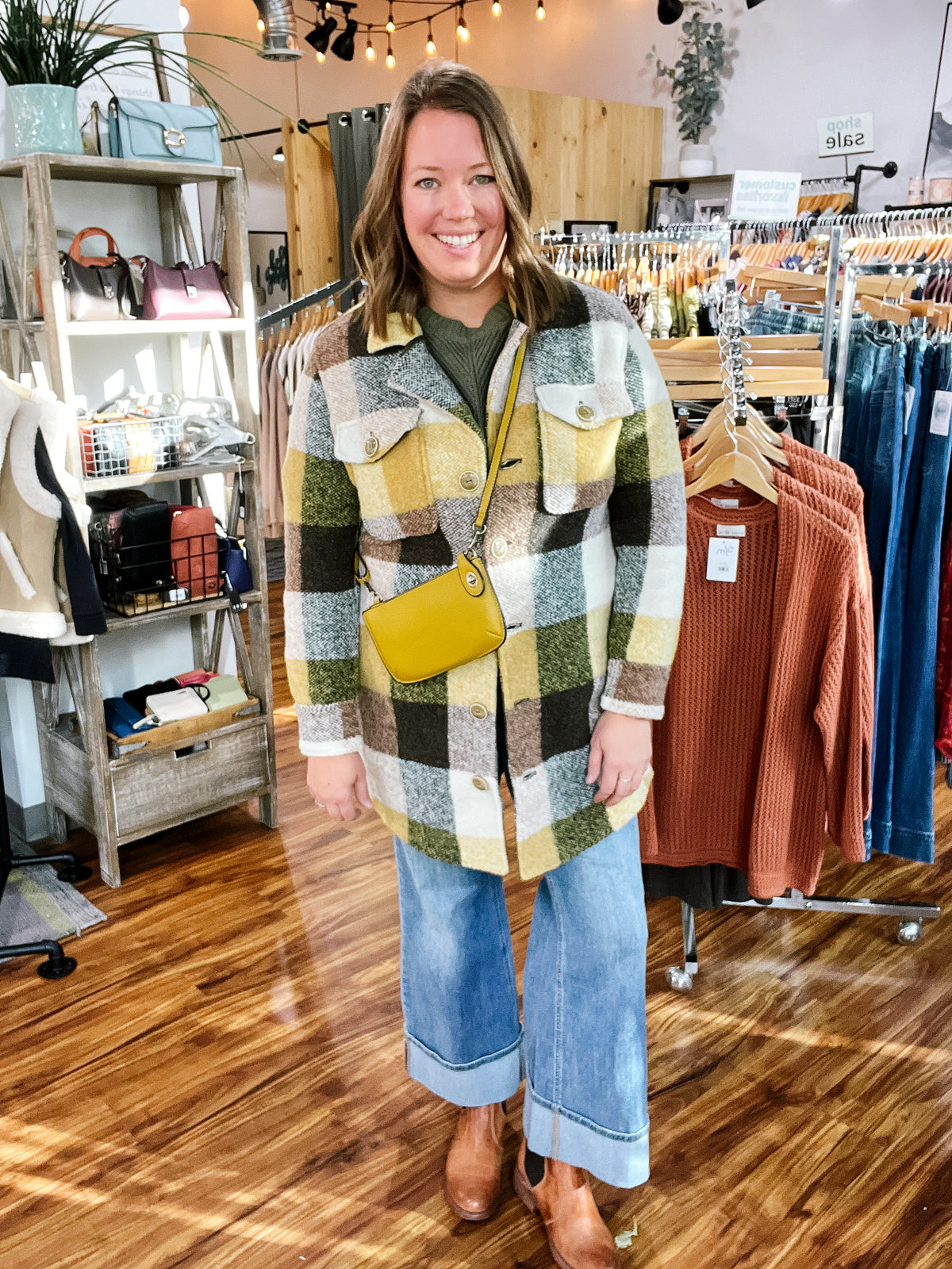 Yellow Plaid Coat