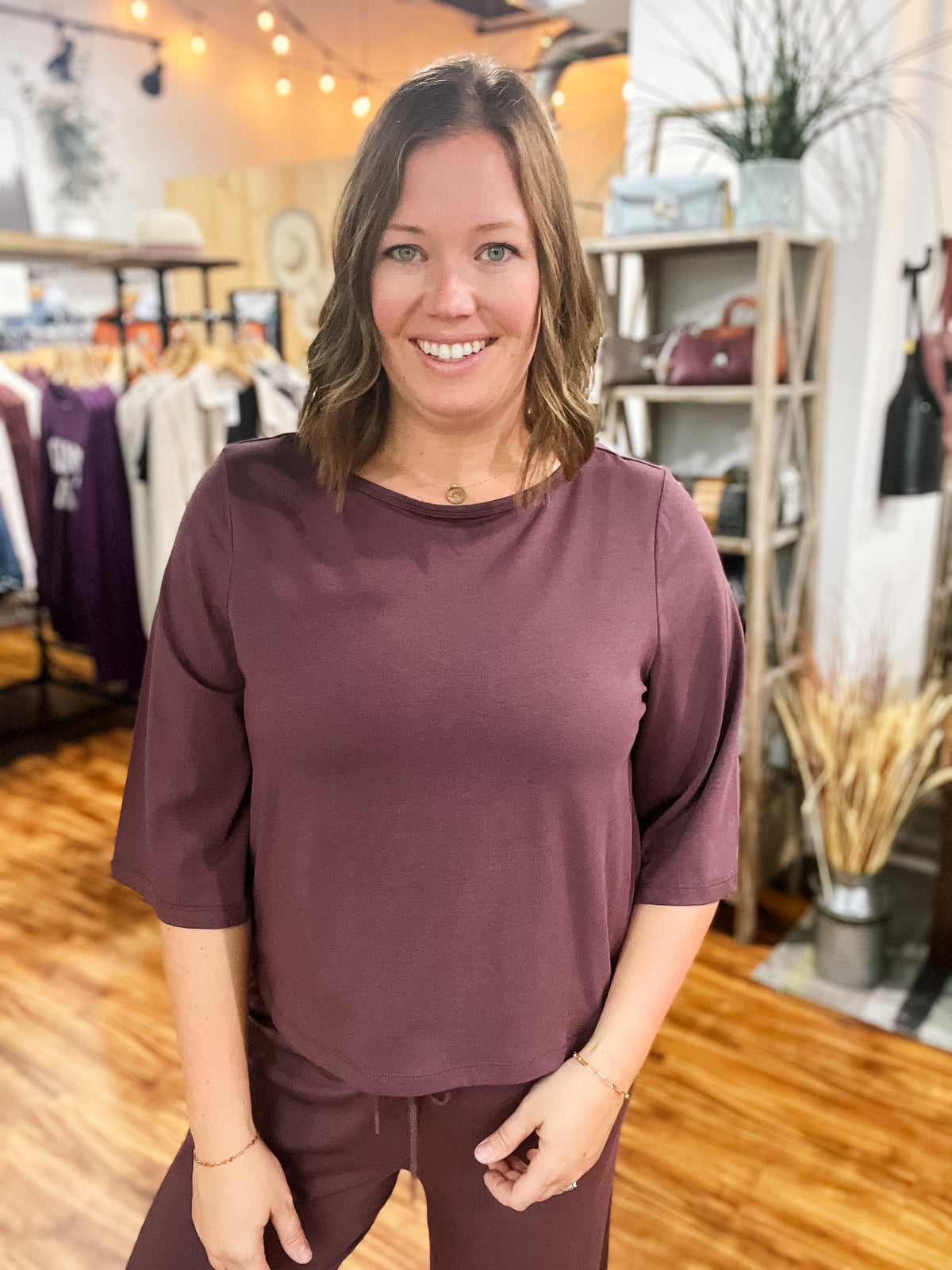 Mulberry 3/4 Sleeve Top