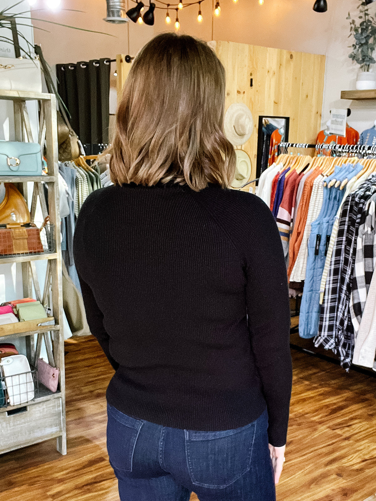 Black Mock Turtle Neck Sweater