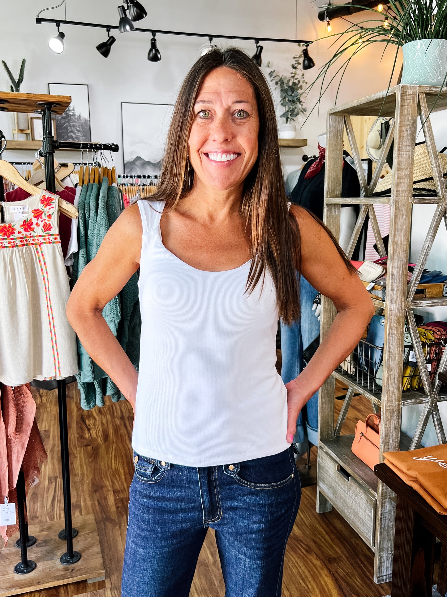 Cream Sleeveless Built In Bra Top