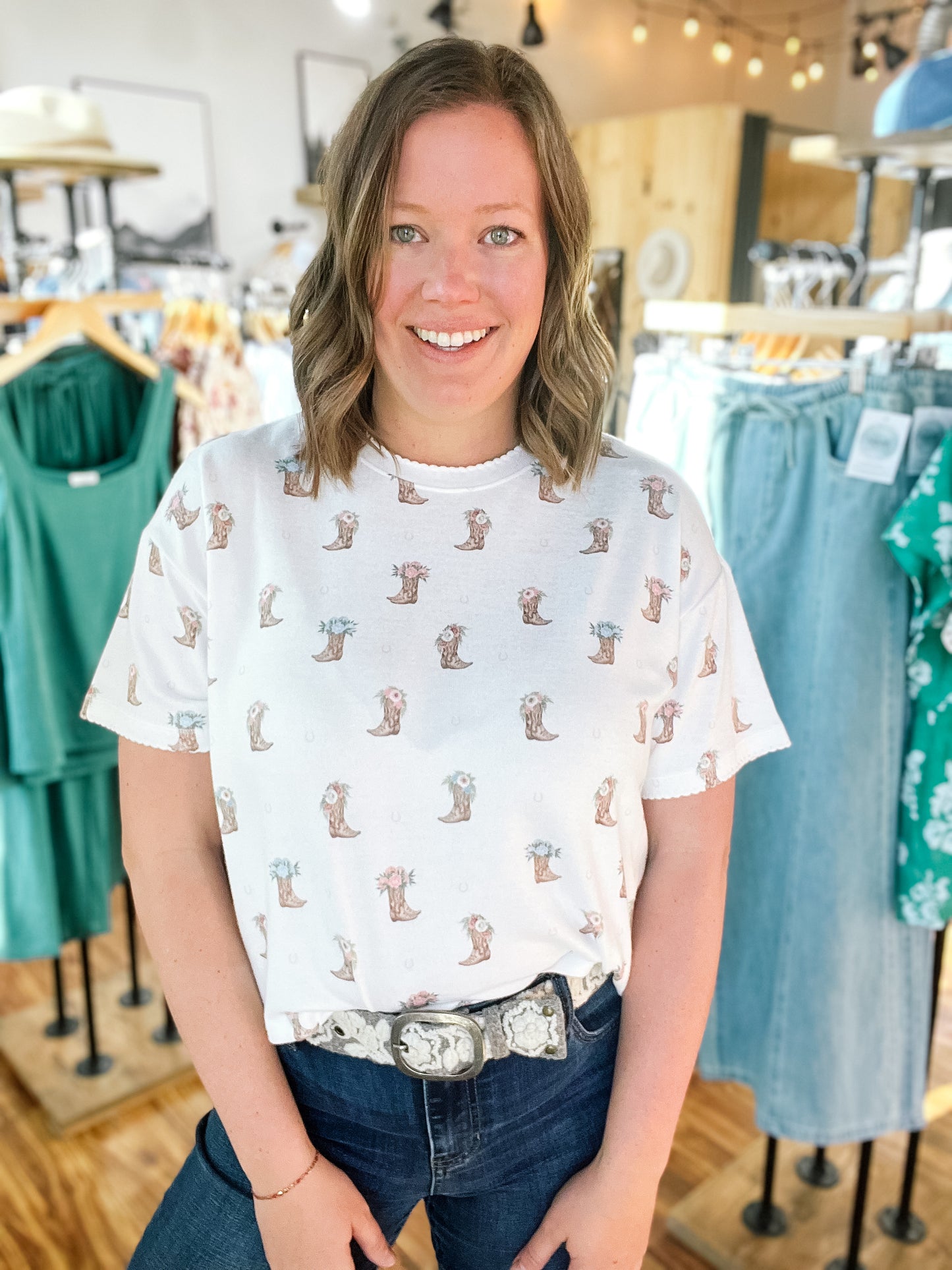 Cream Short Sleeve Boot Top