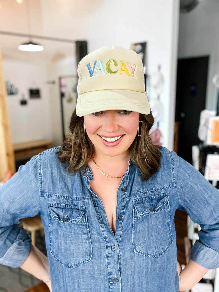 Beige Vacay Hat