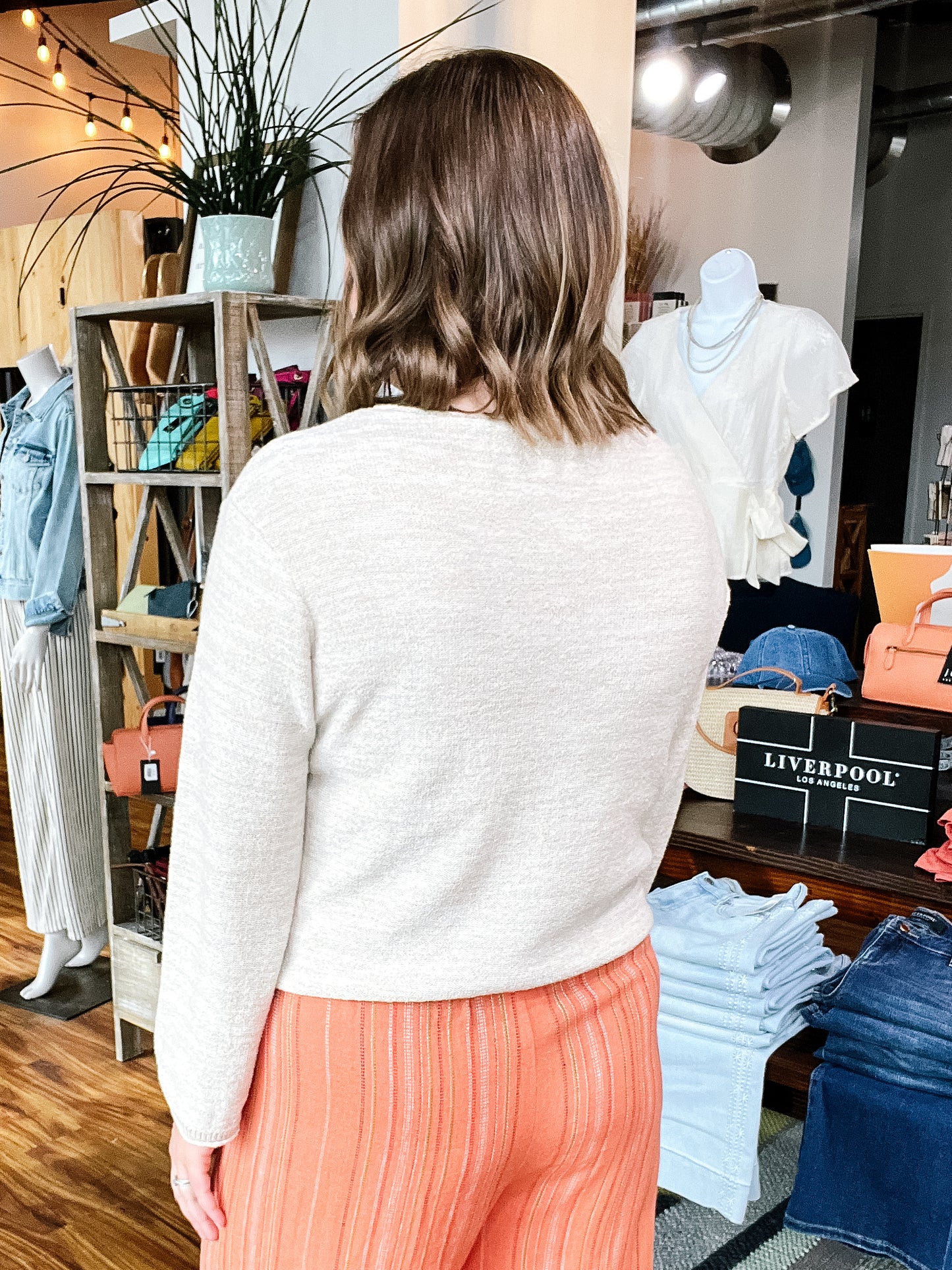 Cream Heather L/S Sweater