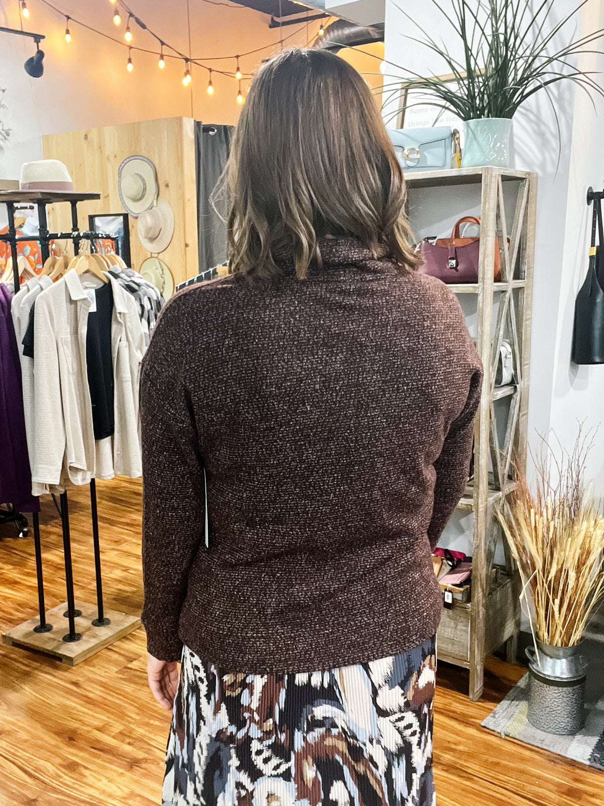 Hickory Funnel Neck Lightweight Sweater