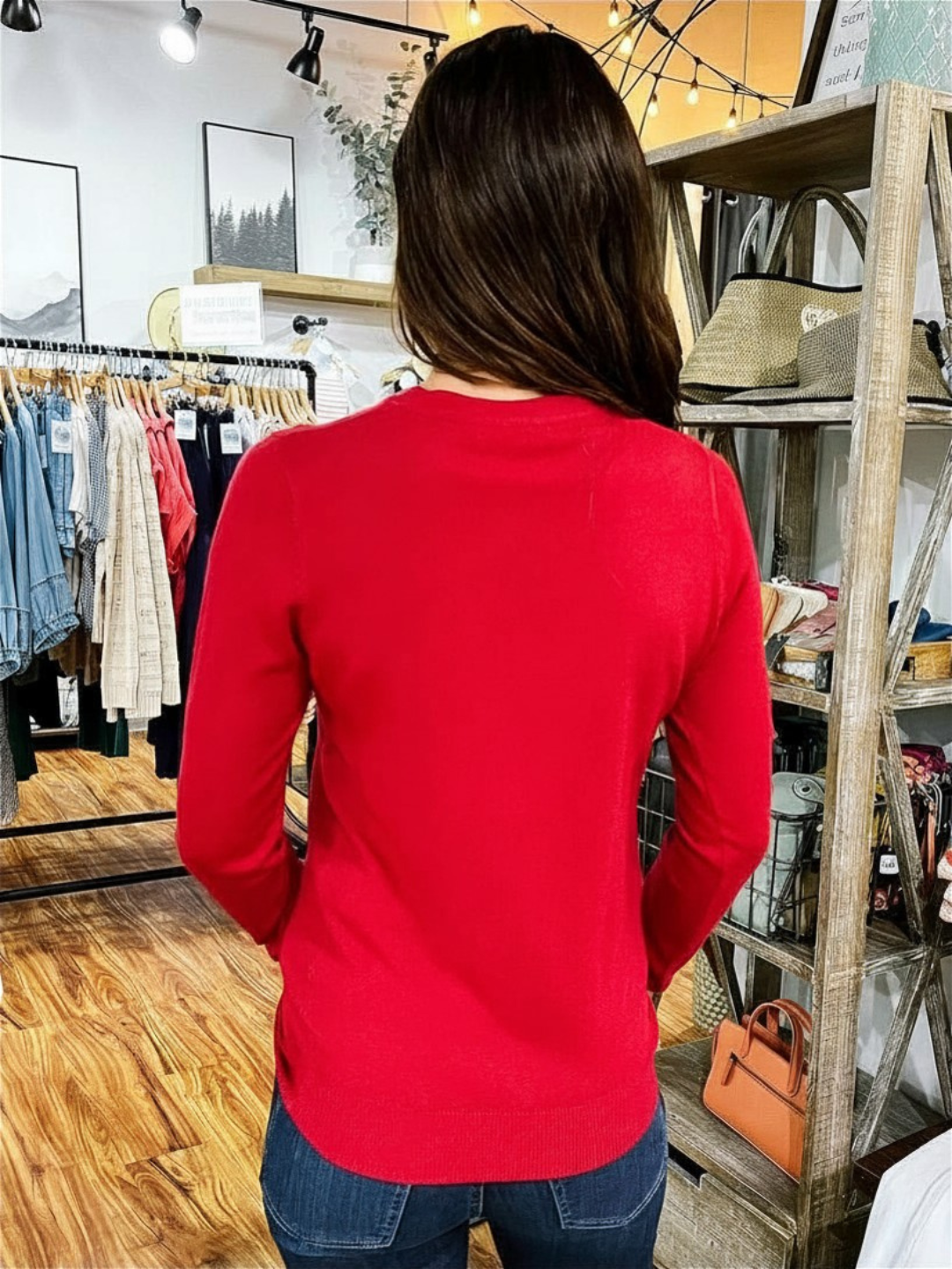 Crimson Round Neck Sweater