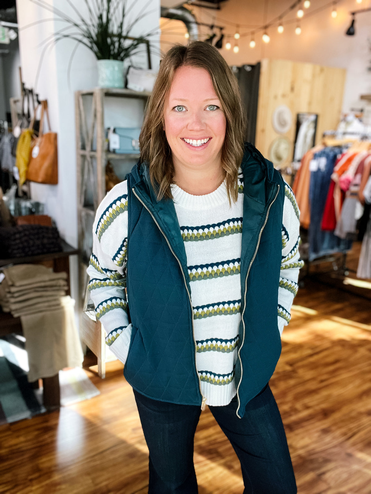 Dark Teal Hooded Vest