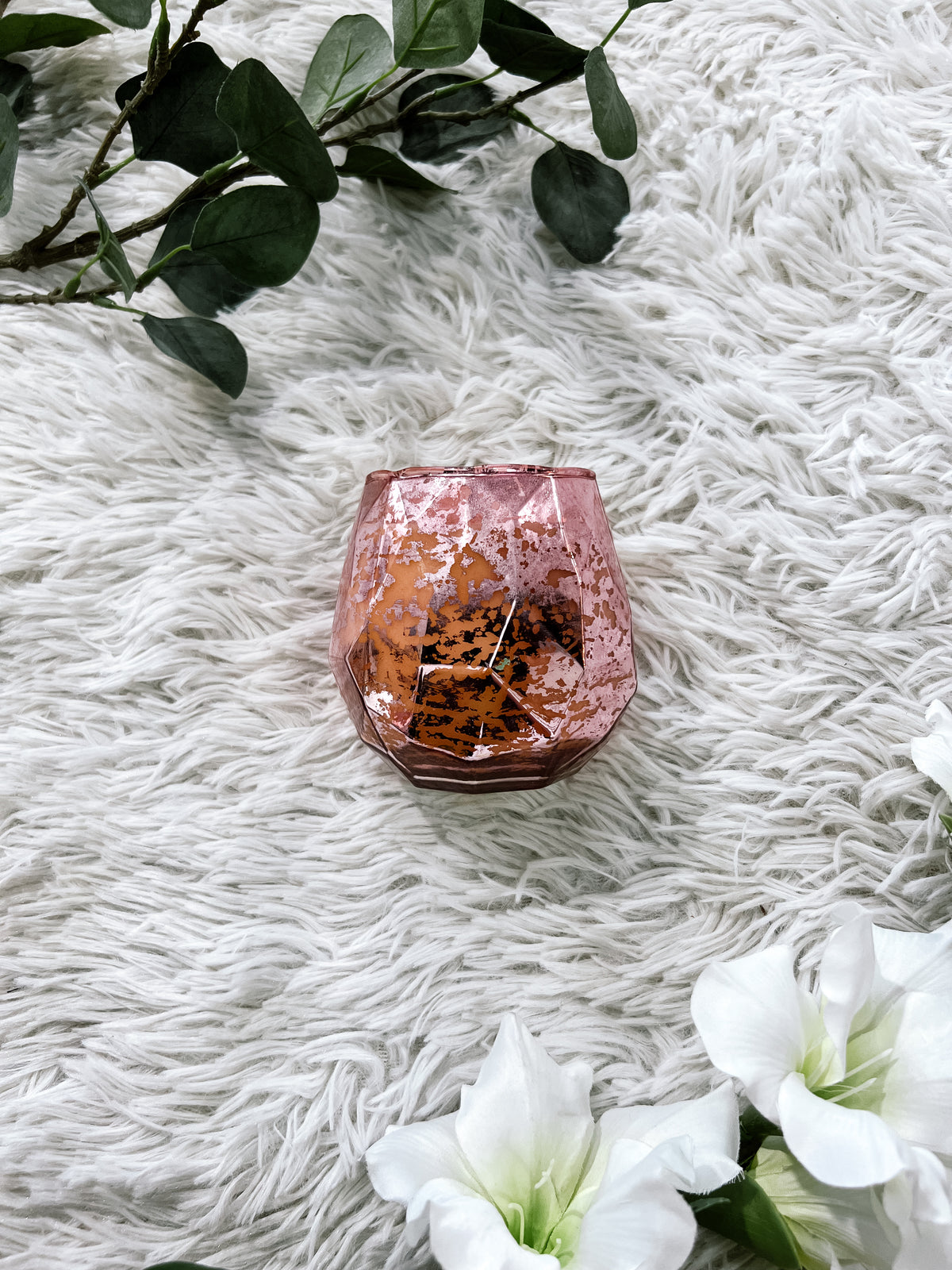 Sweet Grace Pink Glass Candle