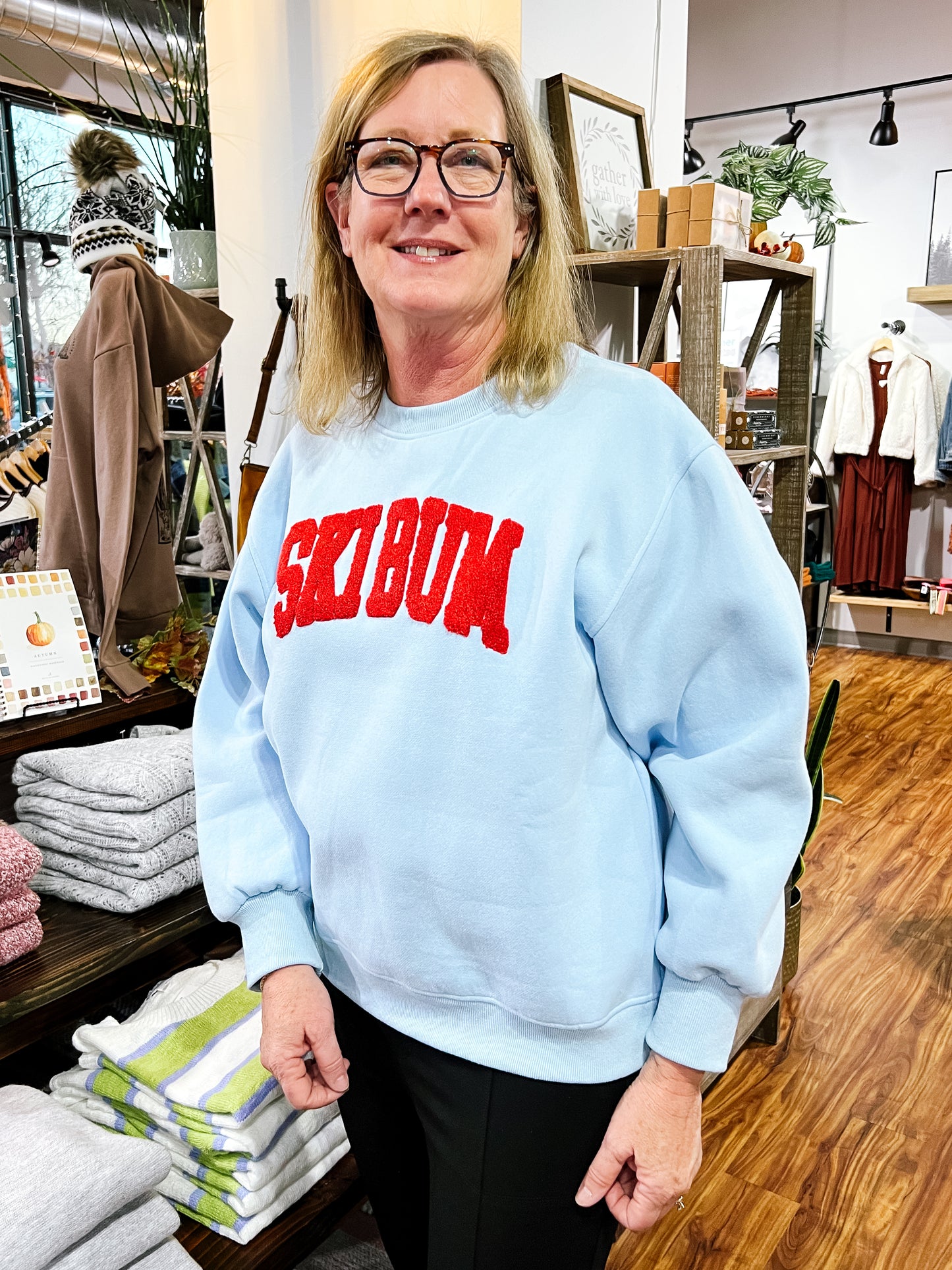 Light Blue Ski Bum Sweatshirt
