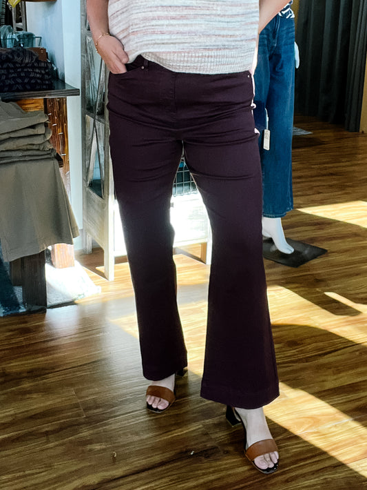 Plum High Rise Straight Leg Pant