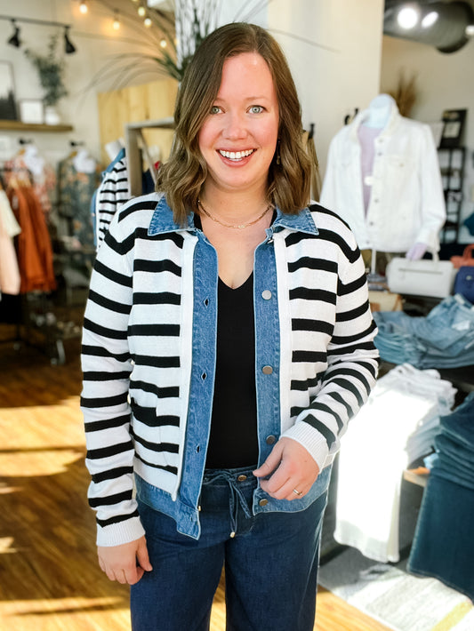 Black & White Denim Sweater