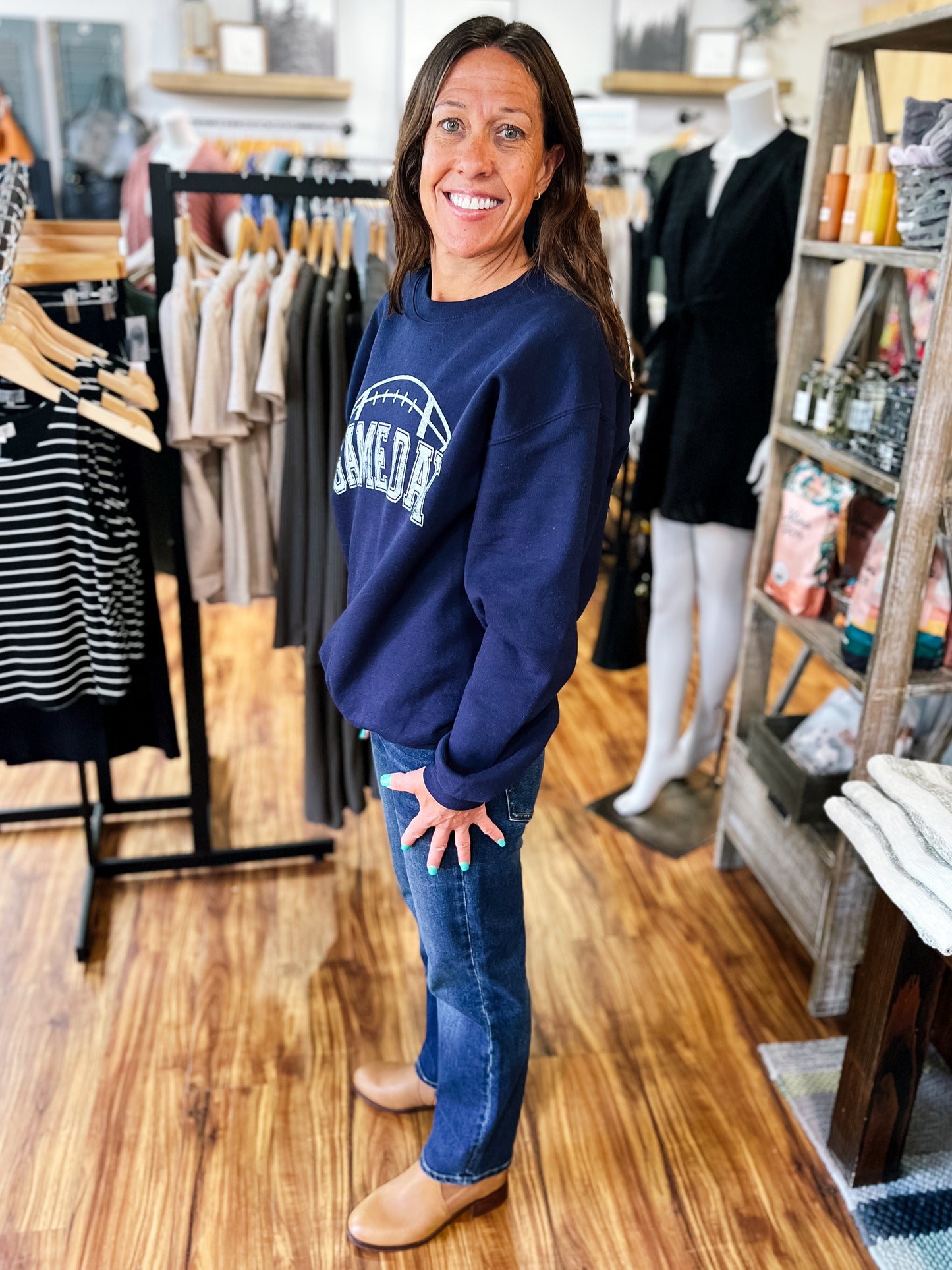 Navy Game Day Football Sweatshirt