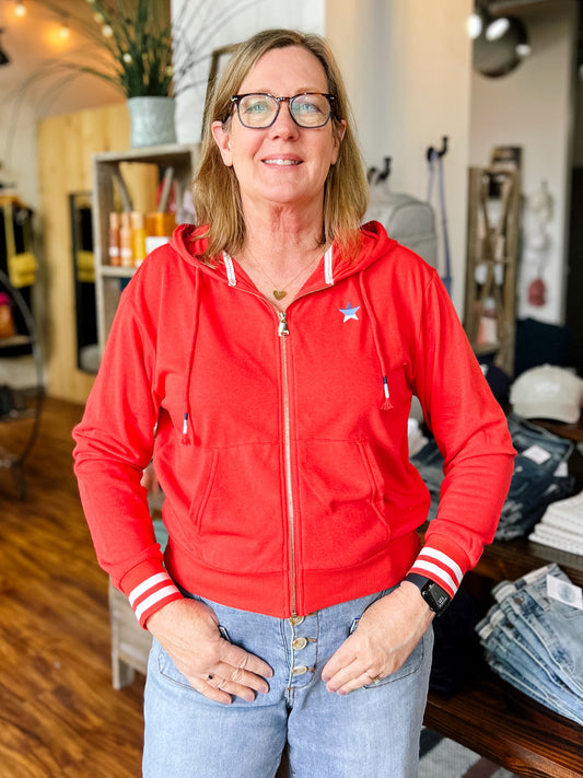Red Zip Up Hoodie