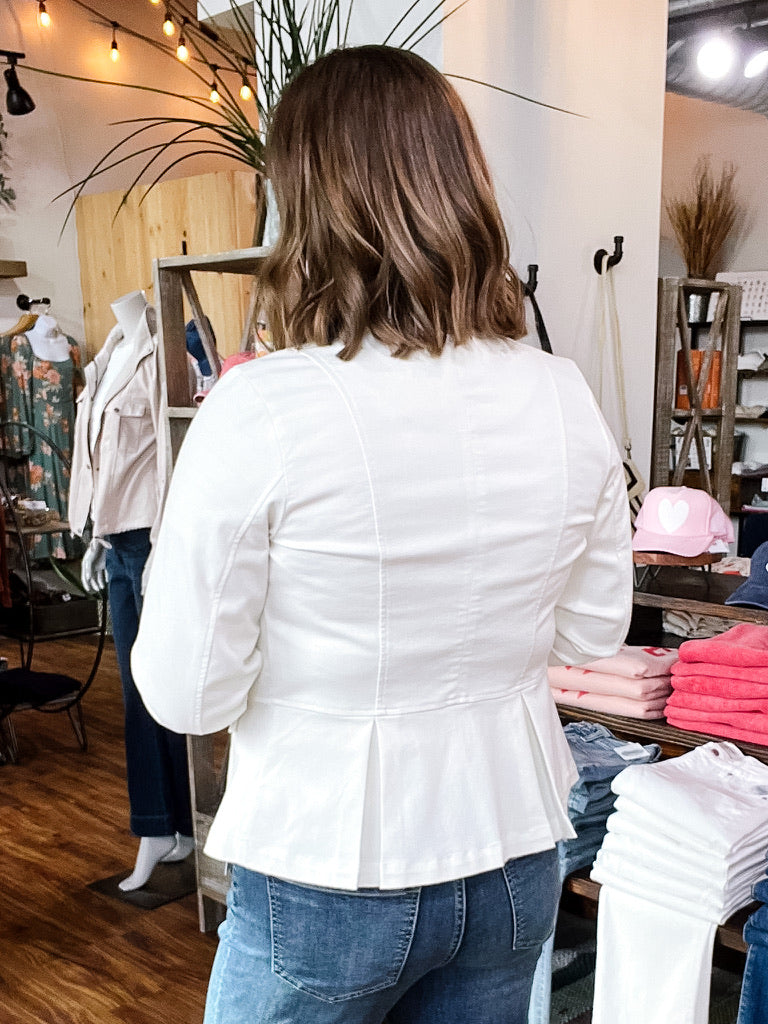 Off White Peplum Blazer