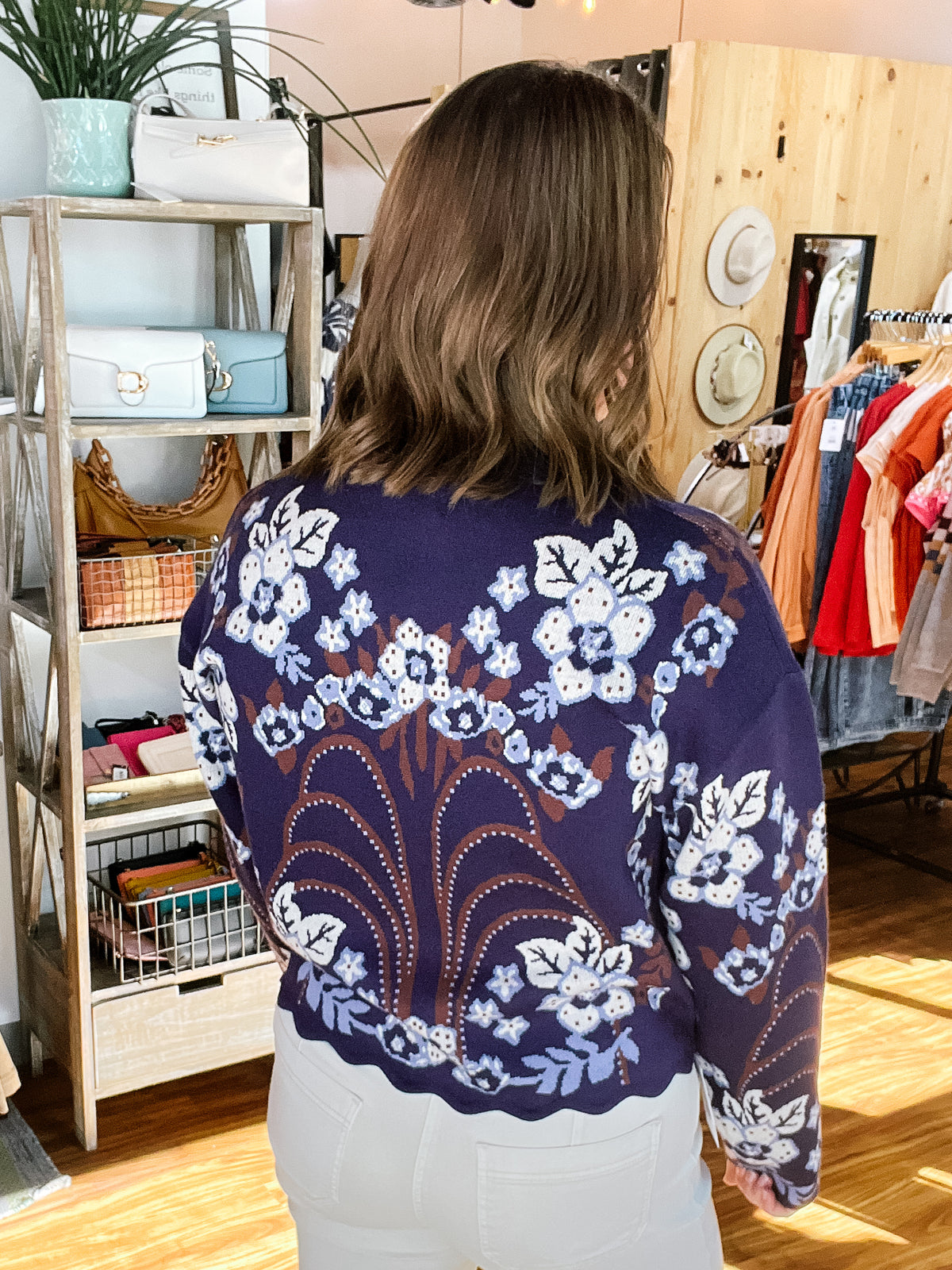 Navy All Over Pattern Sweater