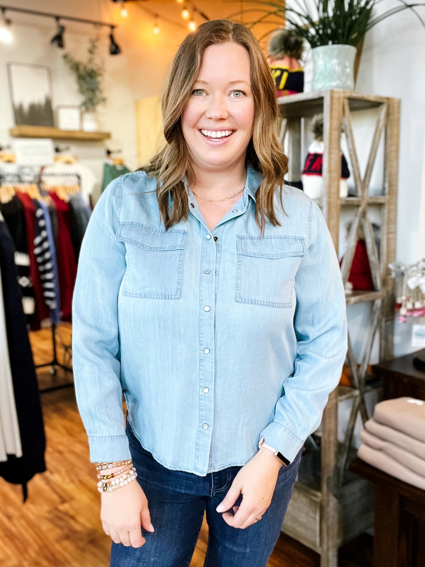 Chambray L/S Snap Front Shirt