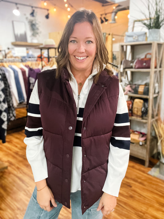 Plum Puffer Vest