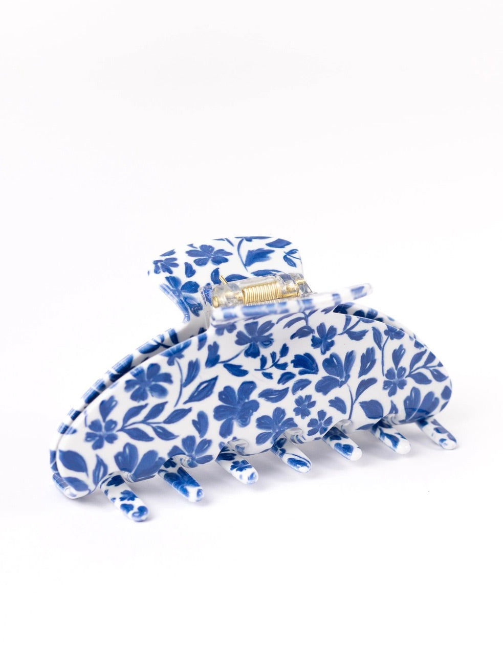 Blue Floral Claw Clip