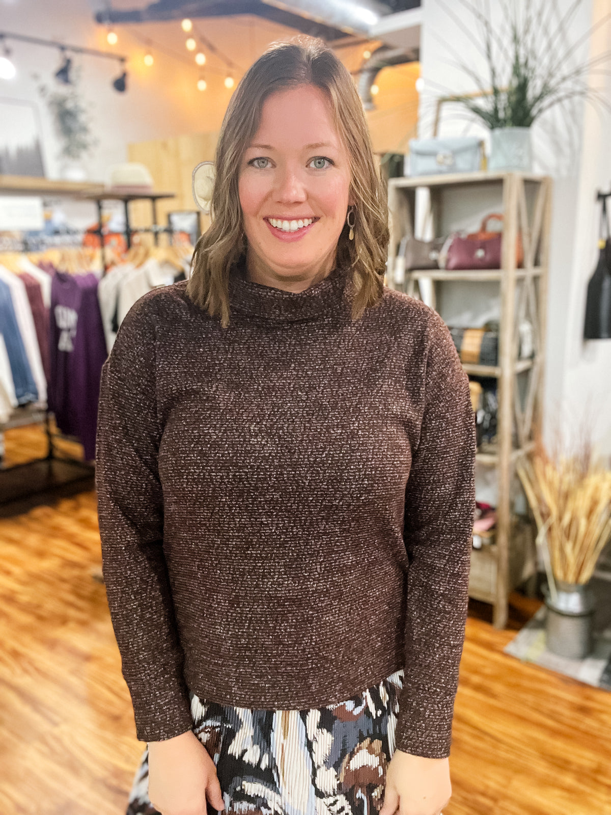 Hickory Funnel Neck Lightweight Sweater
