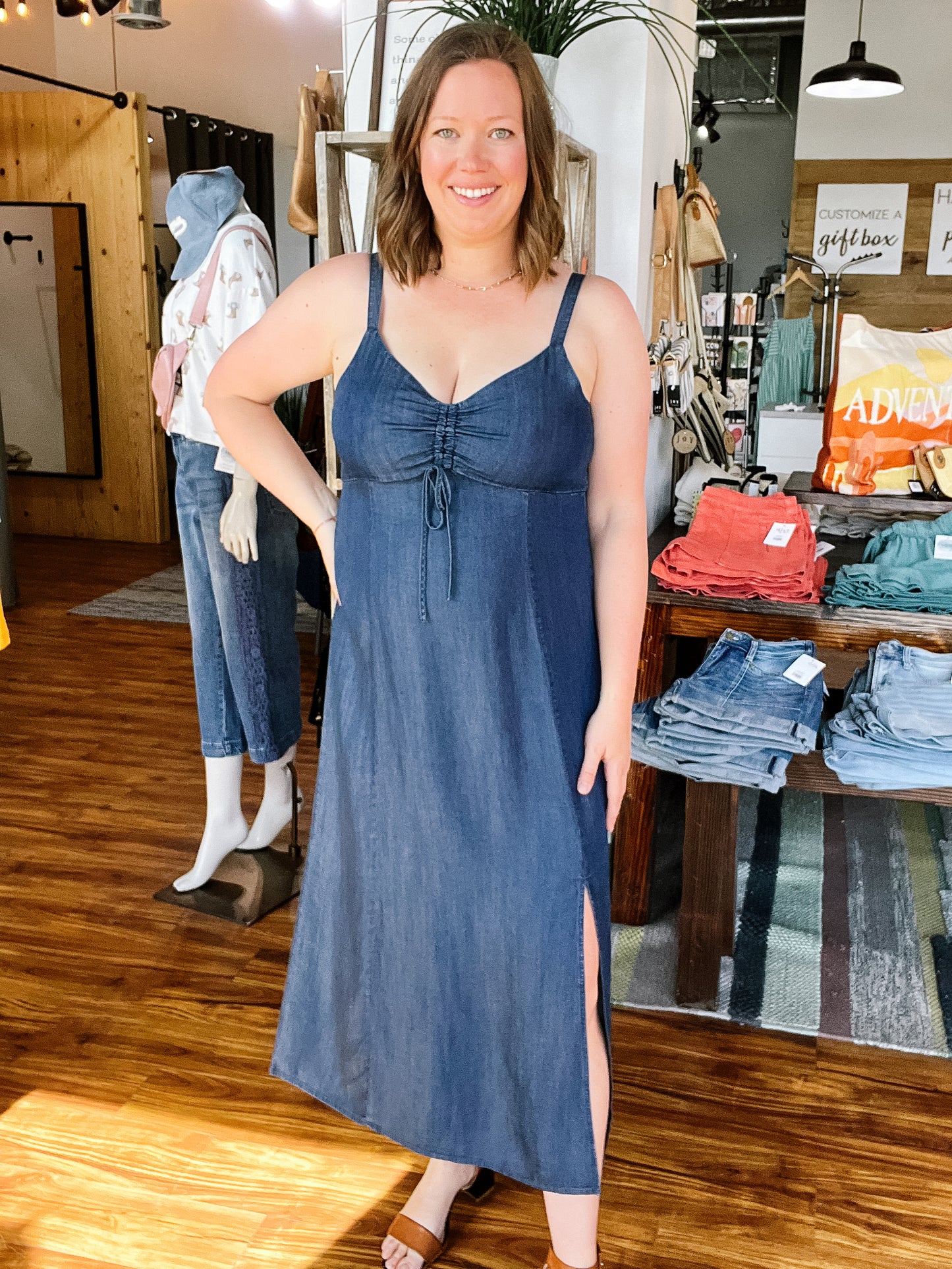 Dark Blue Midi Tank Dress