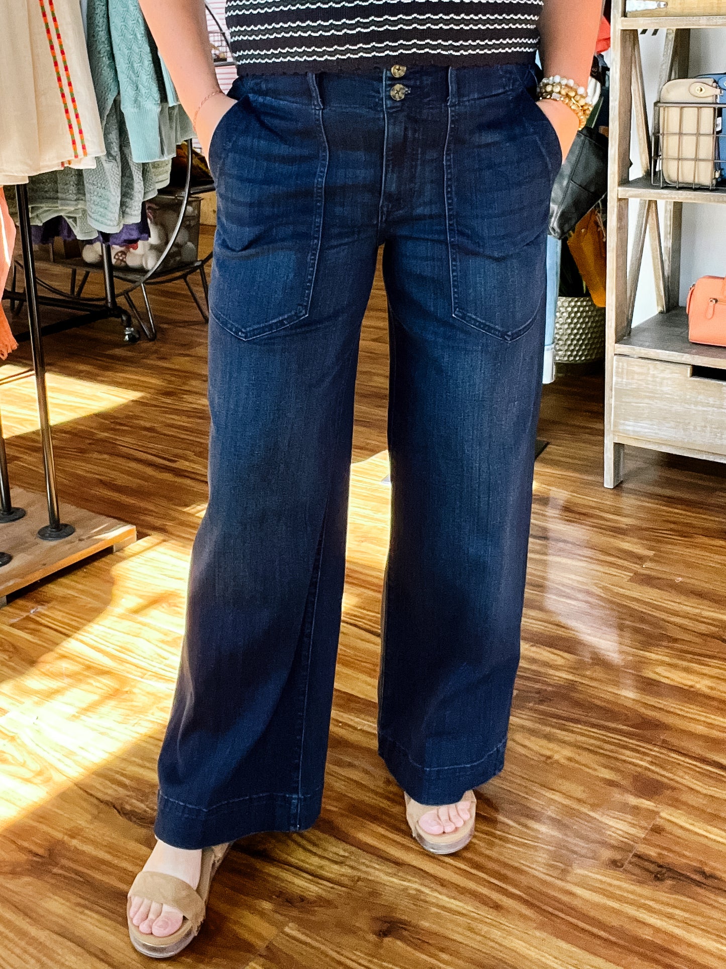 Patch Pocket Wide Leg Jean Summit Lake