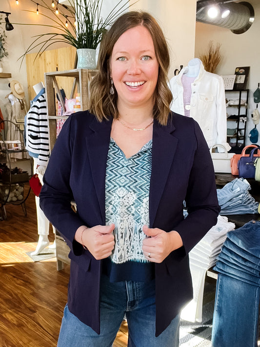 Navy Boyfriend Blazer