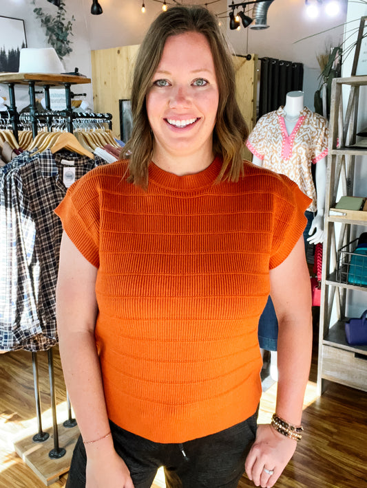 Burnt Orange Sleeveless Sweater