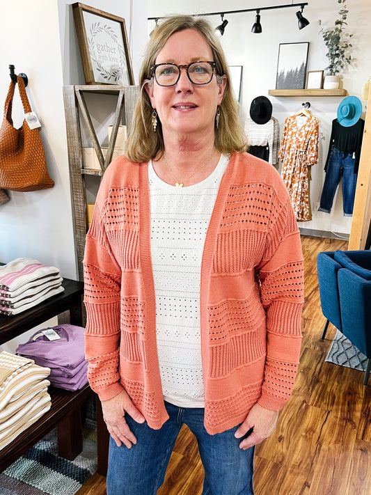 Terracotta Open Knit Cardigan