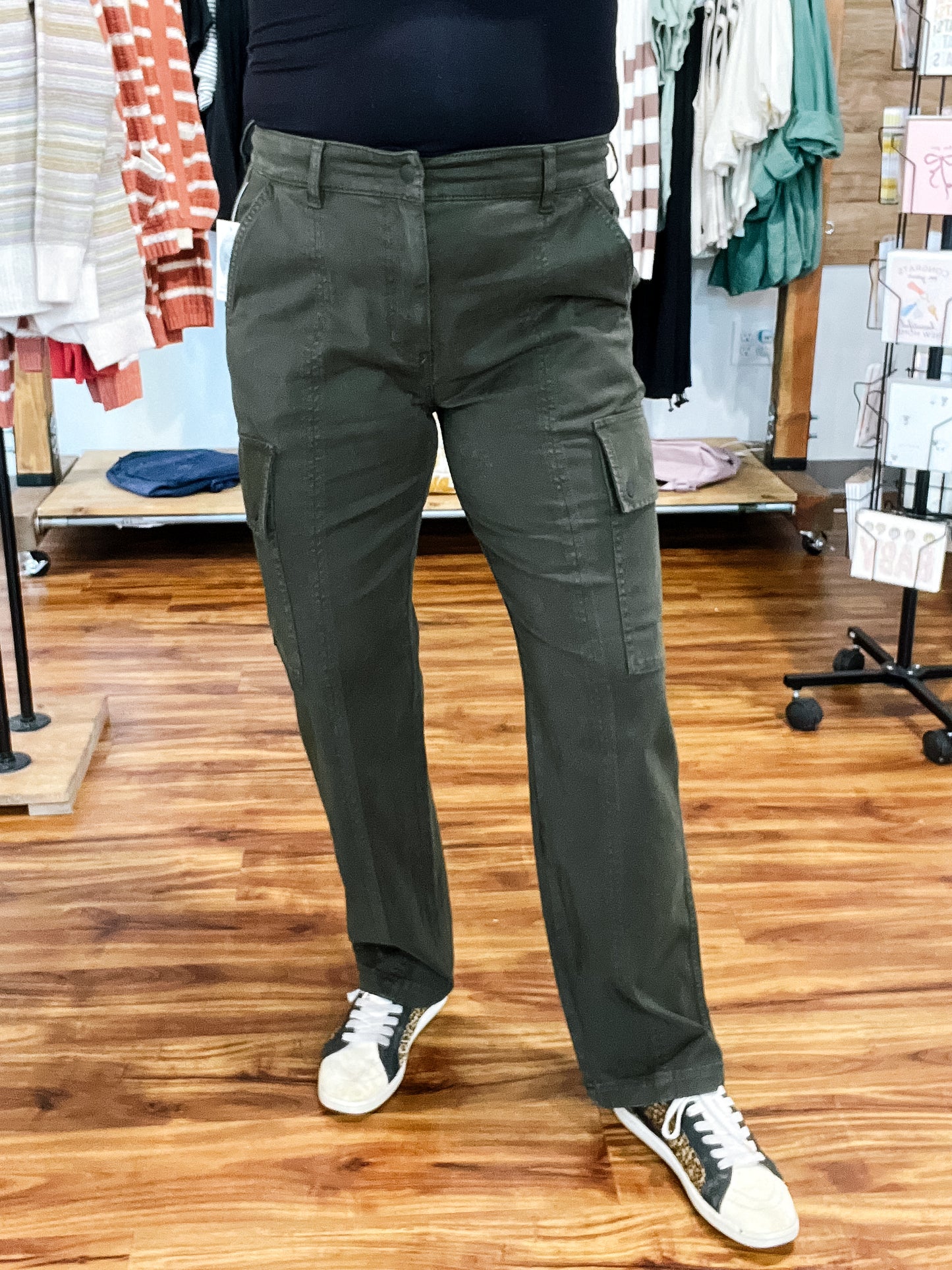 Cargo Hunter Green Straight Leg Pant
