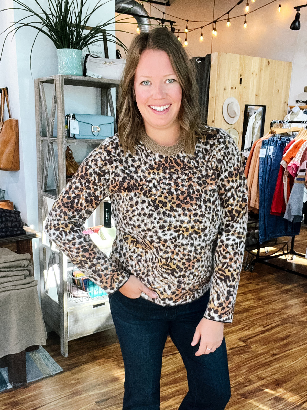 Brown Leopard Sweater