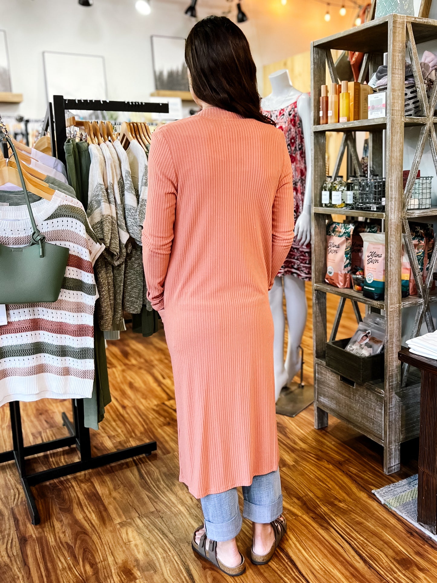 Cedar Midi Ribbed Cardigan