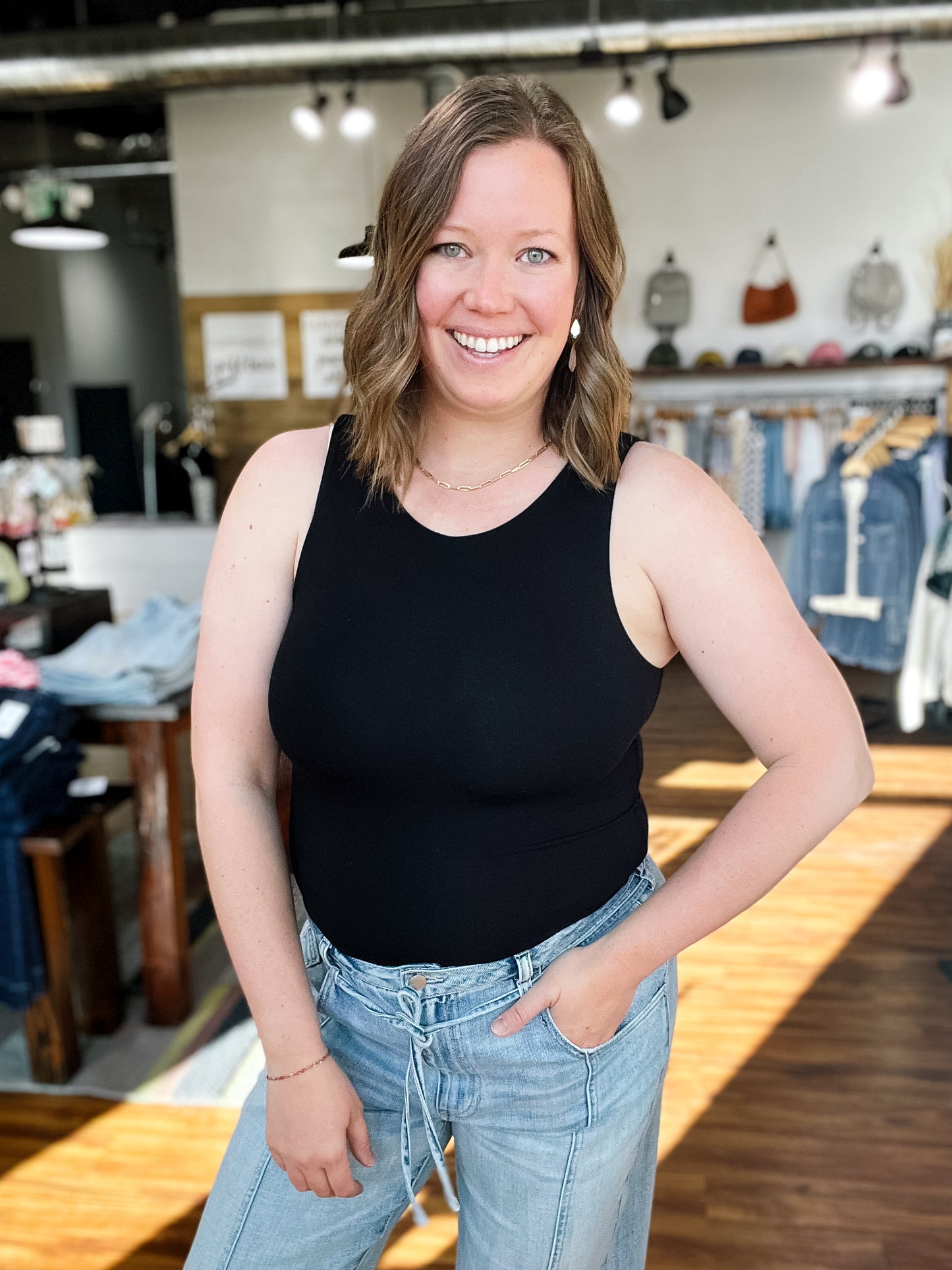 High Round Neck Double Layered Tank