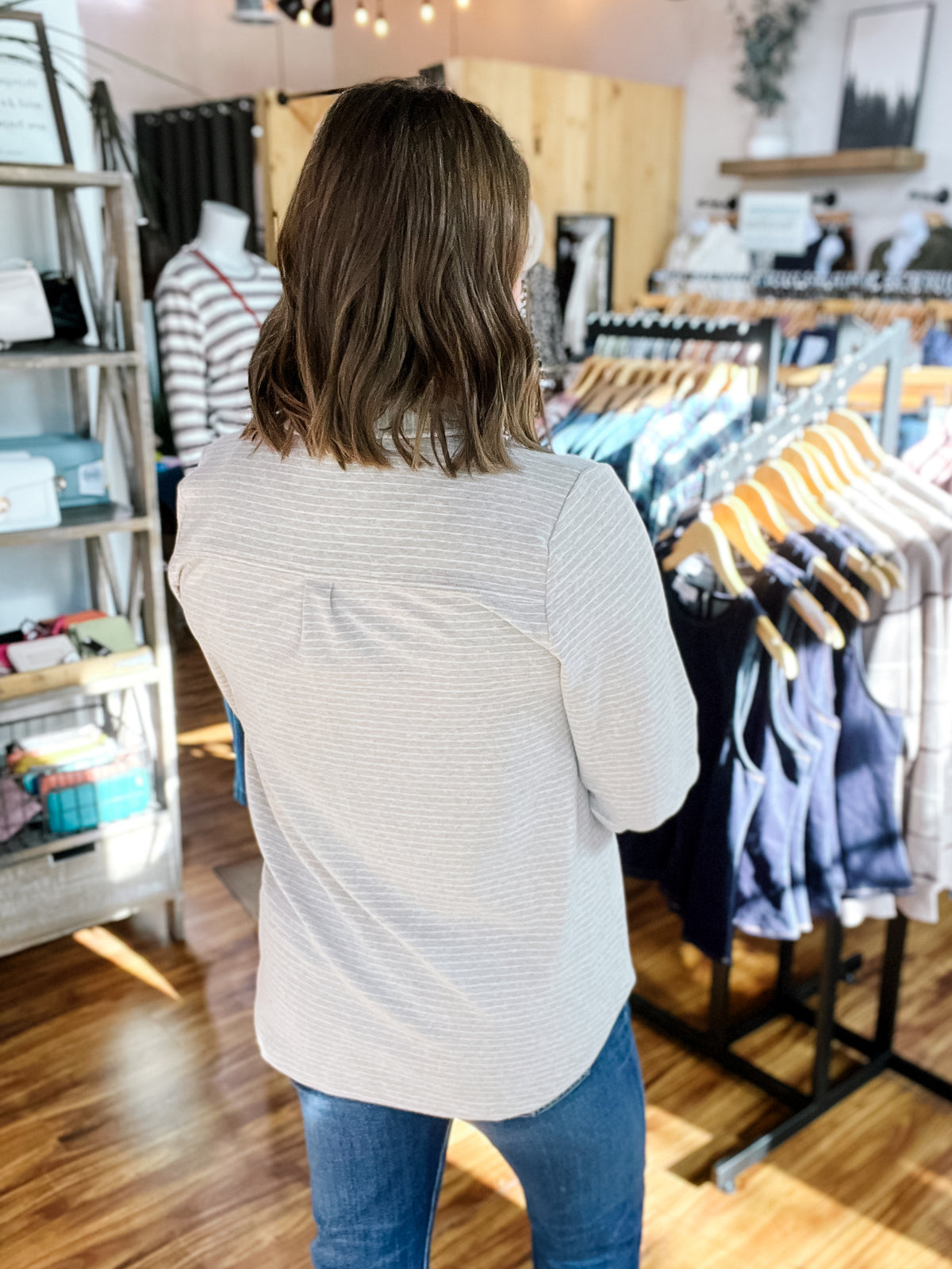 Tan & Cream Stripe Flannel Shirt