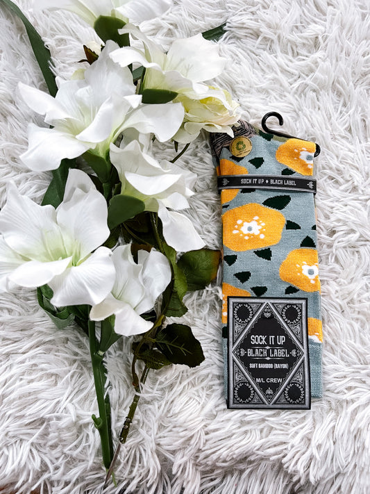 La Flor Teal Sock