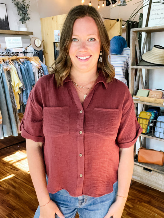 Brick Button Front Shirt