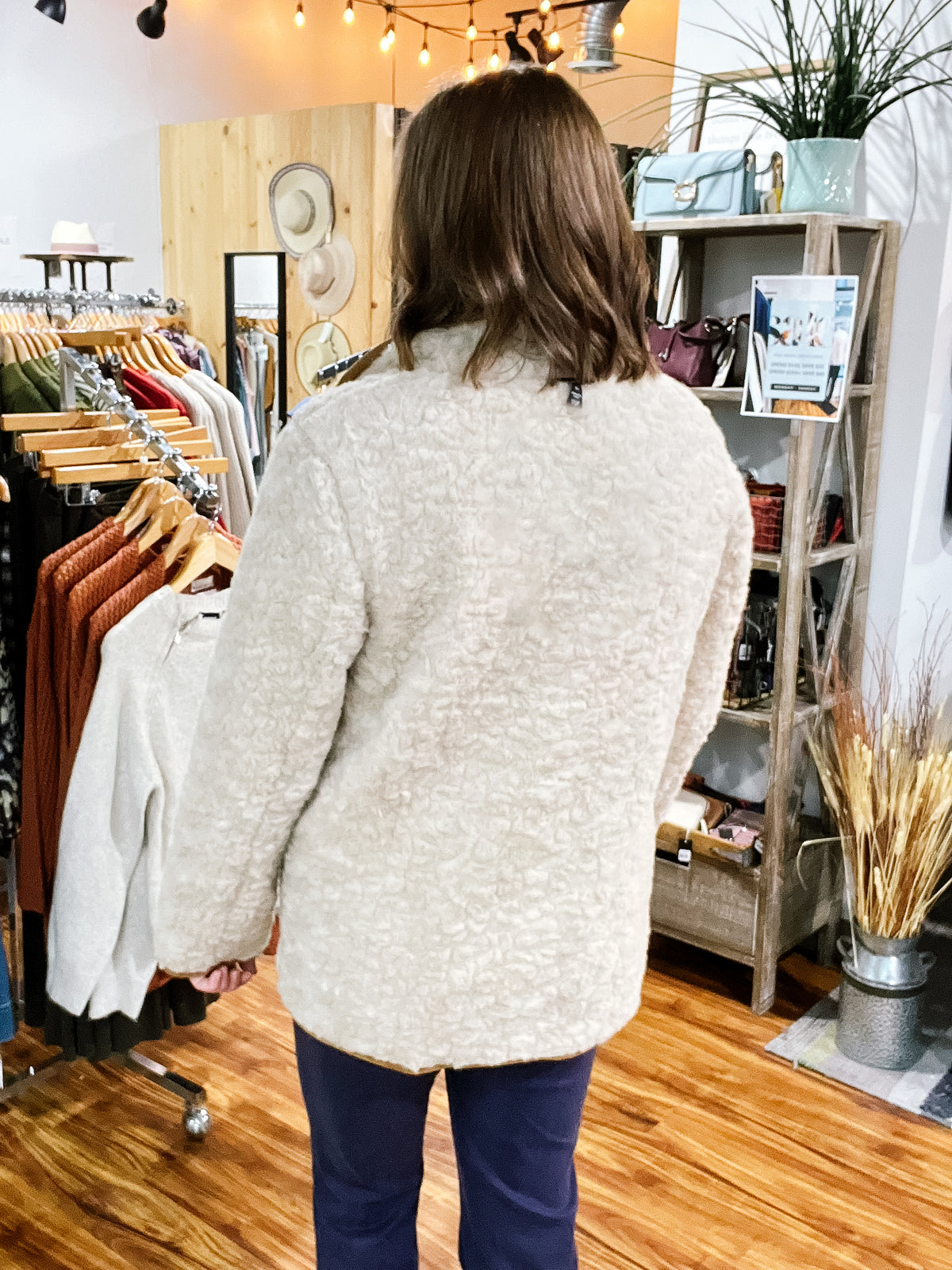 Cream & Tan Reversible Coat