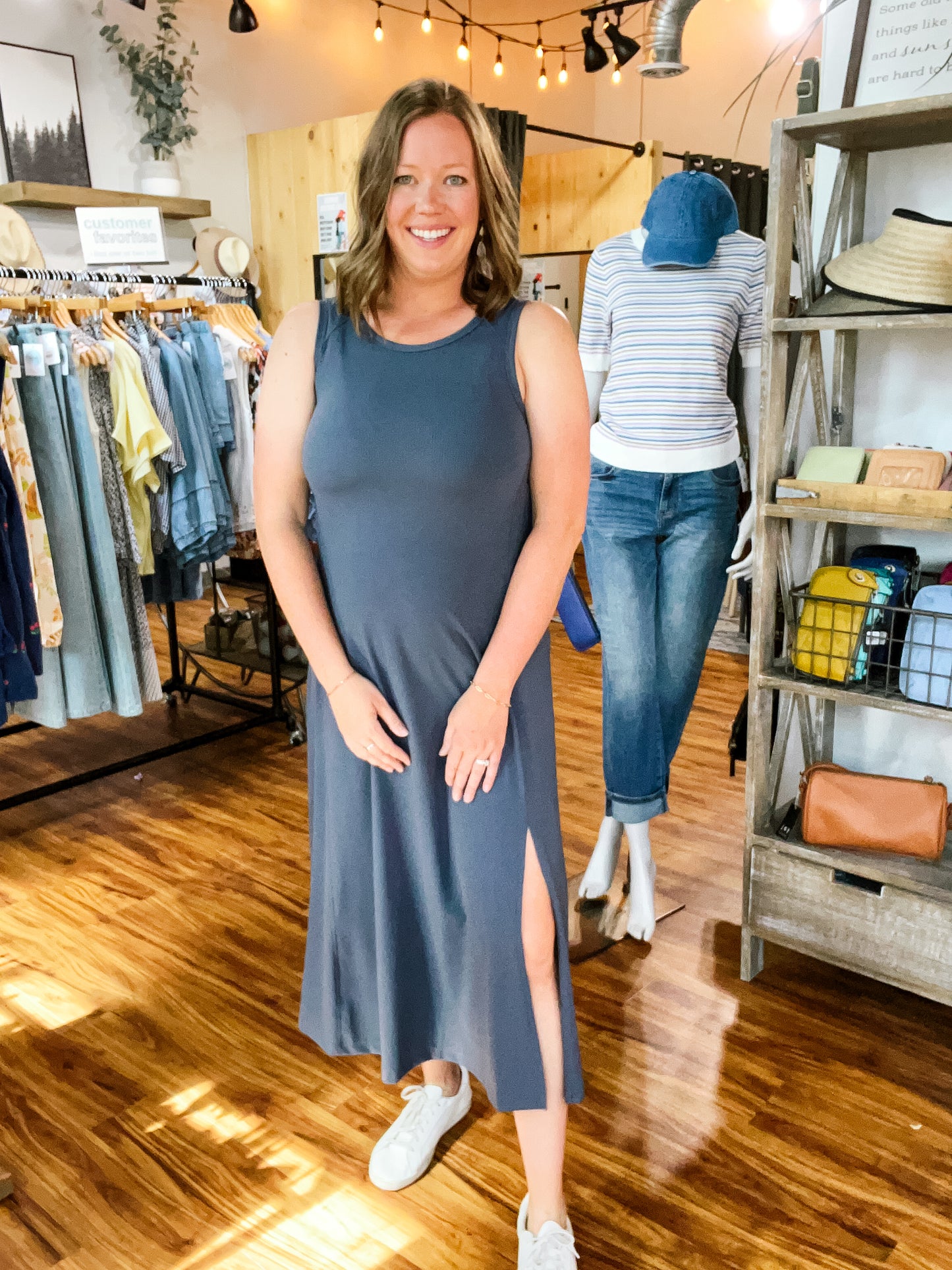 Charcoal Ribbed Dress